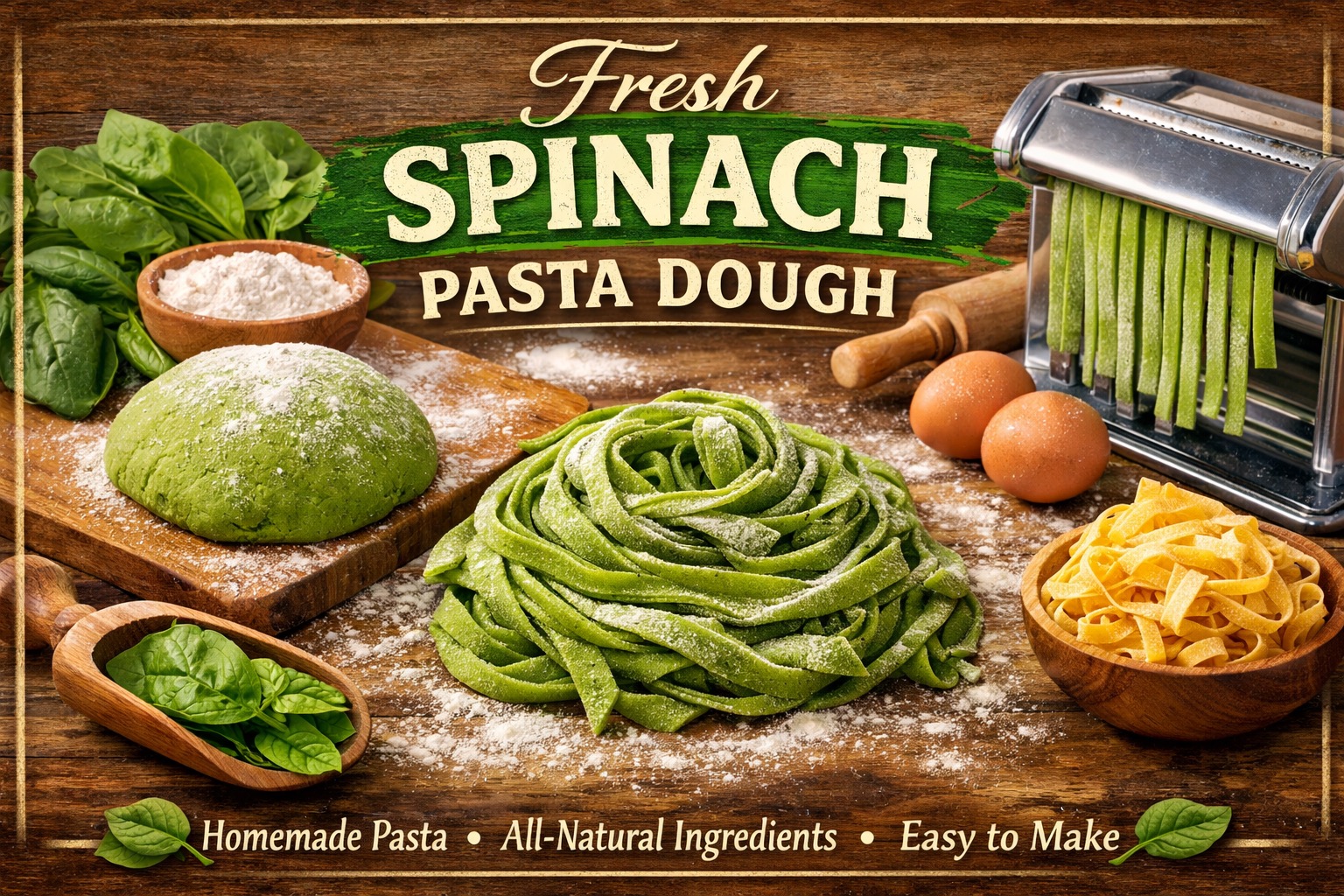 Fresh Spinach Pasta Dough hero graphic